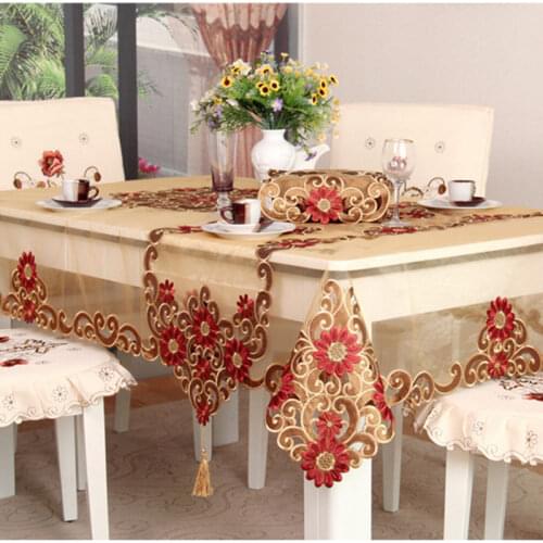 Hot European embroidery lace tablecloth dinning table cover tea table cloth Luxury runner dish mat tissue box cover textile sale