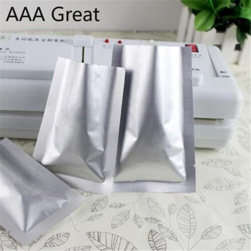 Open Top Aluminum Foil Packaging Bags Heat Seal Vacuum Mylar Pouches Storage Bag Grain Candy Nuts Wholesale 50pcs/Lot