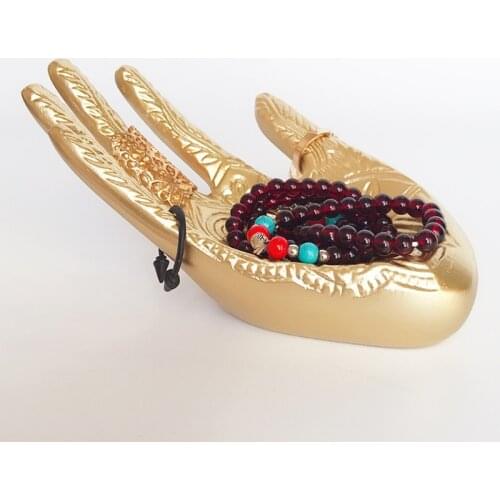 Golden Hand Jewelry Dish Trinket Rings Bracelet Holder Jewelry Ring Trays N0HE