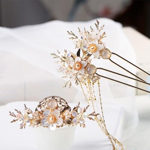 New Design Vintage Hair Pins Freshwater Pearl Hair Stick Tassel Chinese Style Women Crown Hair Accessories High Quality Jewelry