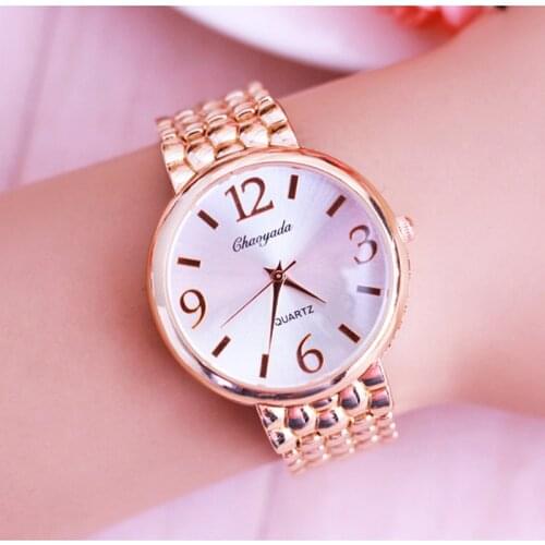 2018 women office ladies rose gold stainless steel luxury quartz wristwatch girls electronic waterproof dress bracelet watches