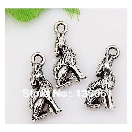 Vintage Silvers Charms 3D Filigree Coyote Wolf Pendants For Bracelet Necklace Fashion Jewelry Making DIY Accessories 10pcs Z750