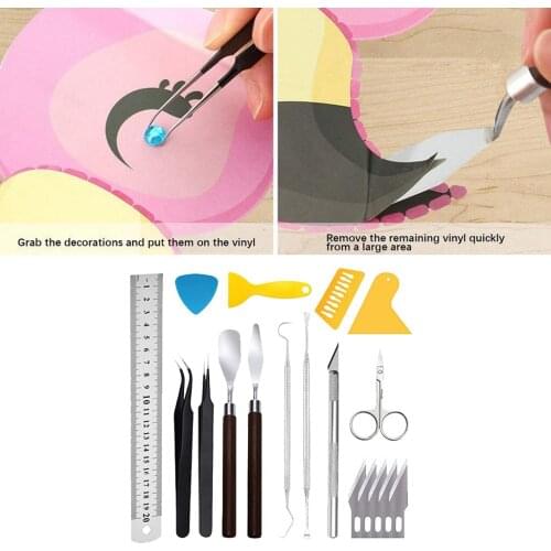 18Pc Craft Vinyl Weeding Tools Set,Precision Craft Vinyl Tools Kit,Weeding Vinyl Kits for Cricut Silhouette for Adults Beginners