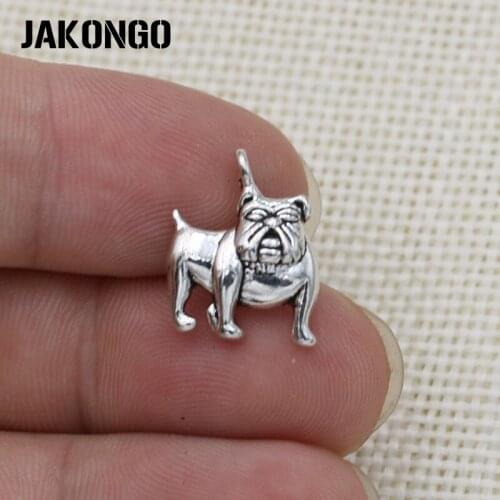 40PCS Tibetan Silver Plated Dogs Charms Pendants for Jewelry Making Bracelet Necklace DIY Handmade Craft 17x14mm