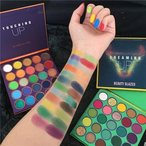 Beauty Glazed 25 Colors Matte Glitter Shimmer Pressed Powder Eyeshadow Waterproof Long Lasting Good Pigment Eye Shadow Palette