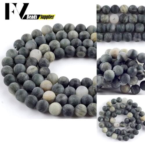Natural Green Matte Dull Polished Striped Grass Agates Stone Beads For Jewelry Making Needlework Diy Bracelet Charm 4 6 8 10mm