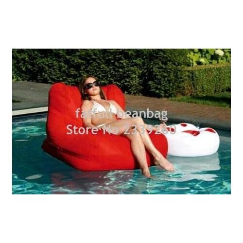 Cover only No Filler - Red outdoor waterproof bean bag chair, external beanbag seat furniture in your pool