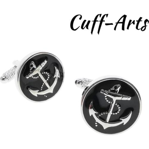 Black Ships Anchor Cufflinks Gifts for Men by Cuffarts C10631