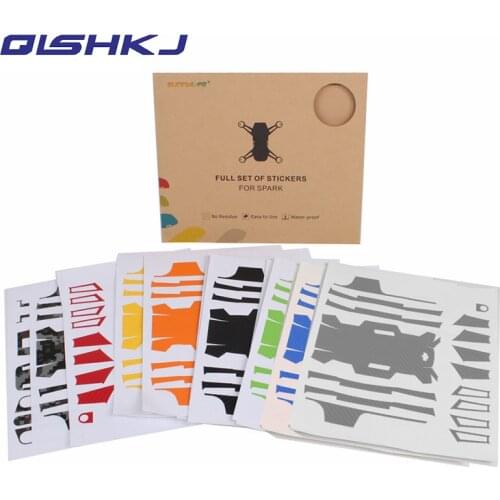 DJI SPARK Waterproof PVC Carbon Graphic Stickers Stratchproof Camouflage Decals Drone Body Battery Skin Sticker