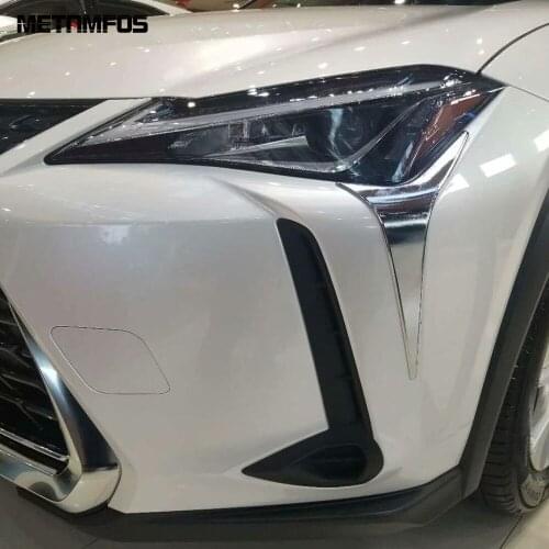 For Lexus UX 200 250h 260h 2019 2020 2021 Chrome Head Light Lamp Strip Headlight Molding Trim Decoration Sticker Car Accessories