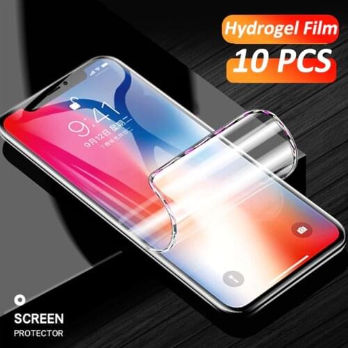 10PCS Full Cover Hydrogel Film On Screen Protector For iPhone 11 12 7 8 6s Plus Screen Protector On iPhone X XR XS MAX 11 12 Pro