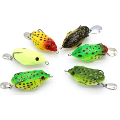 Gorgons 1Pcs 55mm 14g Artificial Softbait Top Water Floating BKK Hooks Spinner Soft Fishing Lure Frog