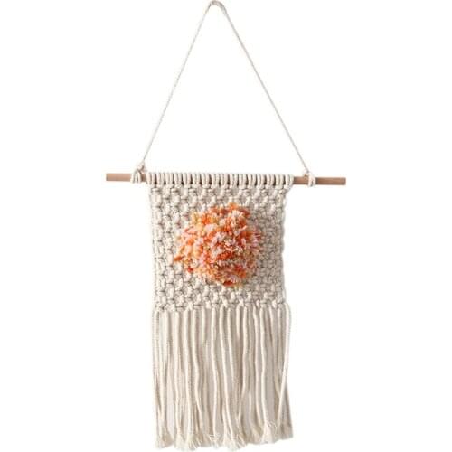 Macrame Wall Hanging Cute Macrame Holiday Ornaments Boho Art Woven Decor for Nursery Apartment Bedroom Living Room