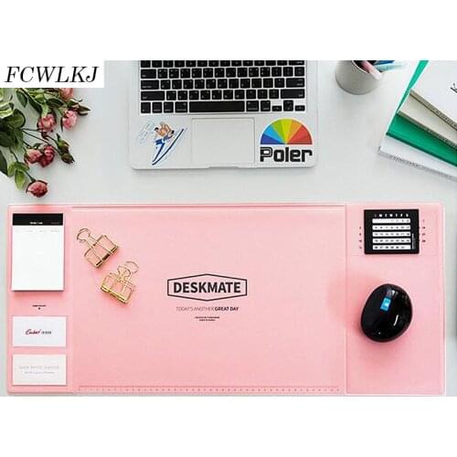 Multifunction Large Mouse Pad Computer Anti-Slip Desk Mouse Mat Waterproof Protector with Movable Calendar Board Pockets