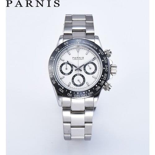 Parnis 39mm Dial Quartz Chronograph Top Brand Luxury Pilot Business Waterproof Sapphire Crystal Mens Watch Relogio Masculino