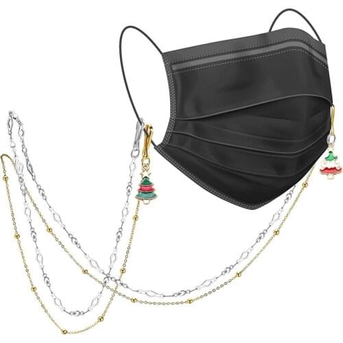 Stainless Steel Christmas Mask Chain Eyeglass Chains Glasses Reading Eyeglasses Holder Strap Cords Lanyards For Women - Eyewear