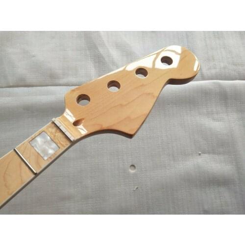 New Gloss Maple 21 Fret Neck For Electric Jazz Bass Guitar Neck Parts 4 string