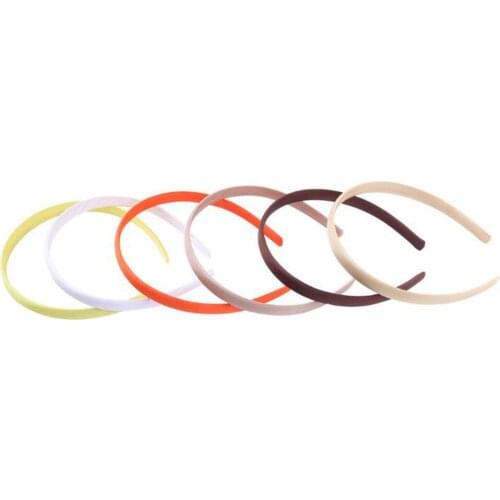 15mm Candy Satin Covered Resin Hairbands for Women Girls Kids Elastic Solid Satin Hair Bands DIY Headband Hair Hoop Red Black