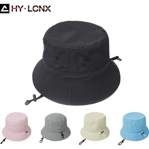 Spring Summer New Style Women Outdoor Sports Sun Bucket Hat Men Cotton Breathable Big Brim Monochrome Fashion Fisherman Hat