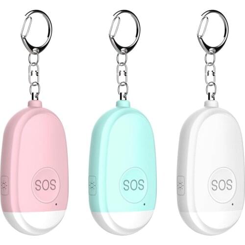 Personal Alarm Siren Rechargerable Emergency Security Alarm Keychain For Women Sound And Light Flash Dual Alarm Emergency Light