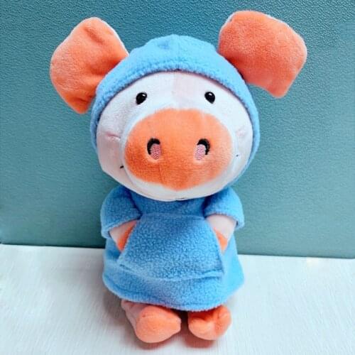30CM Pig Wibbly Red And Blue Clothes Plushies Doll Toys Cute Couple Stuffed Toy Weibi For Boy Girl Christmas Halloween Gifts 1PC