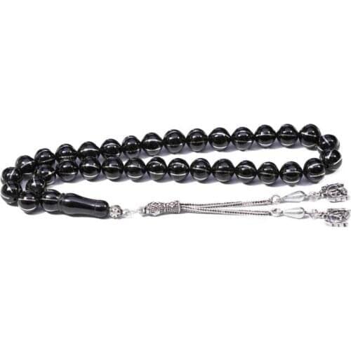 Semi Fission Inlaid Jet Rosary (Tasbih)