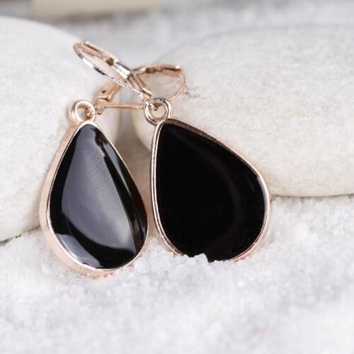 Drop Cabochons Earrings