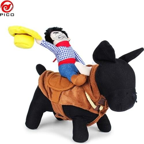 Funny medium Large dog cosplay clothes Riding Horse Cowboy Dogs Hoodies cute puppy clothing Costume Apparel size S-XL ZL230