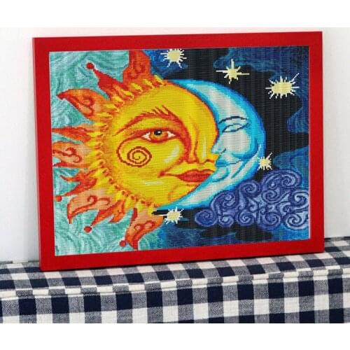 Sun and moon abstract art Handwork Cross Stitch Schemes Counted Printed On Canvas 14CT 11CT Home Decoration DIY Handmade Crafts
