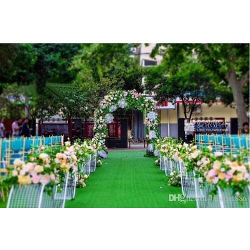 Wedding props decoration new silk flower road lead S - shaped tieyi road lead aisle flower art road lead background decoration p