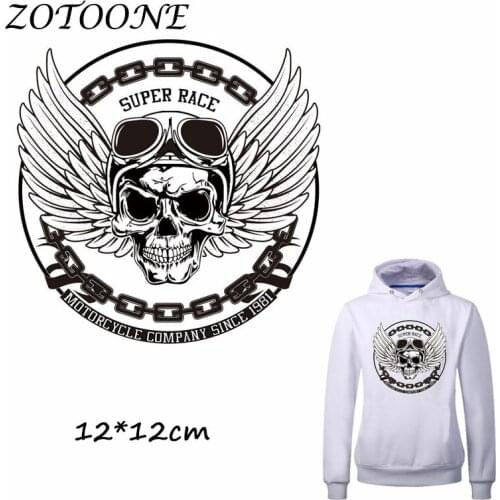 ZOTOONE Iron on Stickers Patches for Clothes Wing Skull Patch SUPER RACE DIY Accessory Heat Transfer Iron Stickers Appliques C