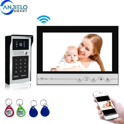 Smart Home 9 inch Video Door Phone Intercom System Night Vision Support RFID Key Password Unlock APP Remote Control for Home
