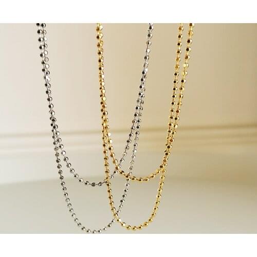 Amaiyllis S925 Sterling Silver Bead Base Stacking Choker Necklace Wild Clavicle Chain Necklace Pendant Jewelry For Women