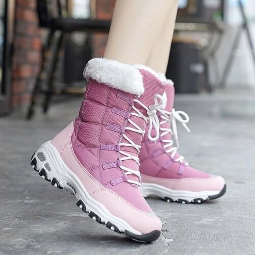 Winter Women snow Boots High Quality Warm shoes Lace-up Comfortable Ankle Boots Outdoor Waterproof Hiking Boots Size 36-42 M616