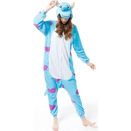 Winter Flannel Soft Warm Sulley Monster Pajamas Hooded Animal Cartoon Onesies Boys Pyjamas Children Pajamas Girls Kids Sleepwear