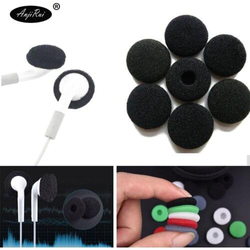 10 pcs ANJIRUI 18mm Black Soft Foam Earbud Headphone Ear pads Replacement Sponge Covers Tips For Earphone MP3 MP4 Moblie Phone
