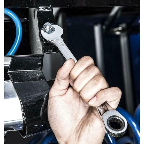10 Piece Ratcheting Combination Wrench Set Tools Car (SAE or Metric)