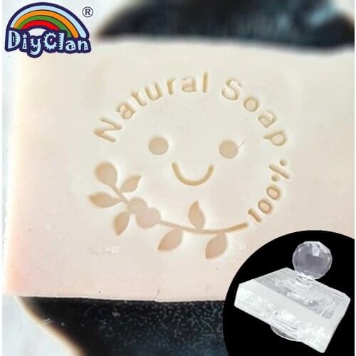 100% Natural Soap Making Stamp Handmade Resin Transparent Natural Soap Stamps Branch Smiley Face Soap Chapter Tools Mold
