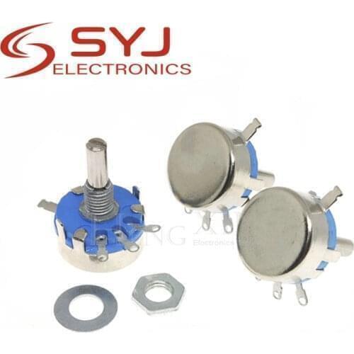 2pcs/lot WH5-1A 4k7 ohm 3-Terminals Round Shaft Rotary Taper Carbon Potentiometer