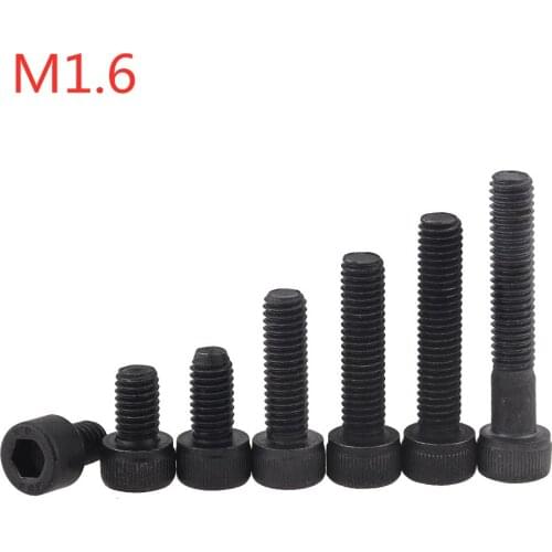 20PCS M1.6x3-16 4 5 6 8 10 DIN912 Grade 12.9 Allen Socket Head Screw Hexagon Socket Head Cap Screws Hex Socket Screw M1.6*3