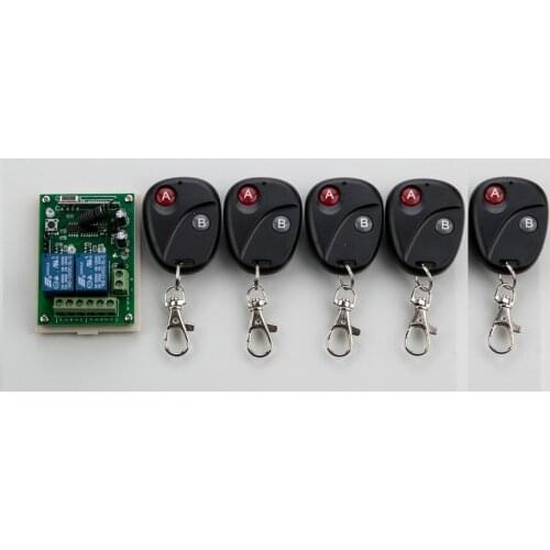 2017 DC12V 2CH RF Wireless Remote Control Switch System Transmitter with 2-button Receiver for Appliances Gate Garage Door