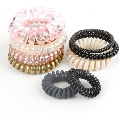 3cm-5.5cm Telephone Line Hair Ropes Girls Colorful Elastic Hair Bands Ponytail Holder Tie Gum Hair Accessories For Women