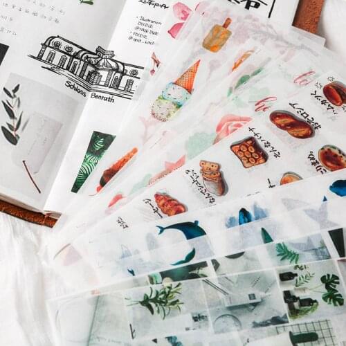 3 sheets Vintage Plant planet animal Bullet Journal Decorative Washi Stickers Scrapbooking Stick Label Diary Album Stickers