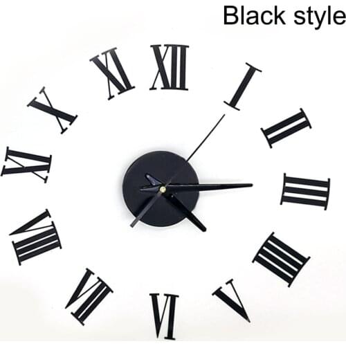 3D Home Decor DIY wall clock quartz Acrylic mirror clock Roman numerals Fashion Art stickers wall Watch modern design
