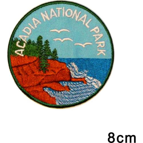 Maine Acadia National Park Souvenir Patch American Travel Iron-On Applique