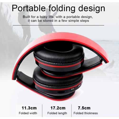 Stylish LED Light Bluetooth 5.0 Wireless stereo Headphone Deep Bass Music Headset with Mic for home，computer game