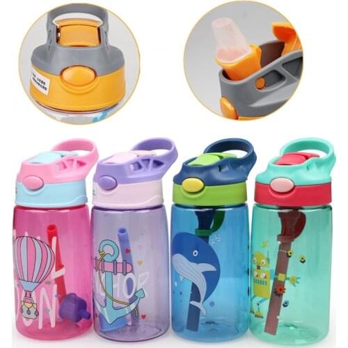 Kids Water Sippy Cup Creative Cartoon Baby Feeding Cups with Straws Leakproof Water Bottles Outdoor Portable Childrens Cups