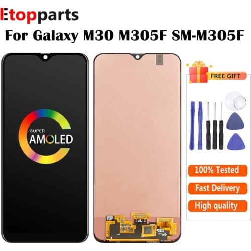 Amoled For Samsung Galaxy M30 M305F SM-M305F LCD Display With Touch Screen Digitizer Assembly For Galaxy M30 LCD