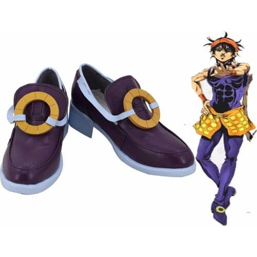 Bizarre Bizarre Adventure V: Vento Aureo Narancia Ghirga Cosplay Shoes Purple Boots Custom Made Any Size