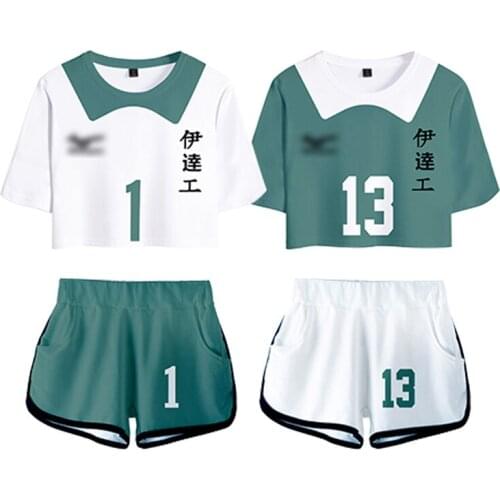 Haikyuu!! Kaname Miwa Shirt Shorts Cosplay Costume Tops Suits Men Date Industry High School Uniform Women't Set Sport Outfit